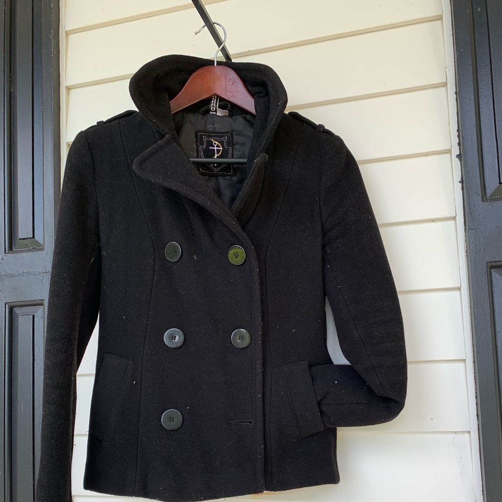 Black pea coat